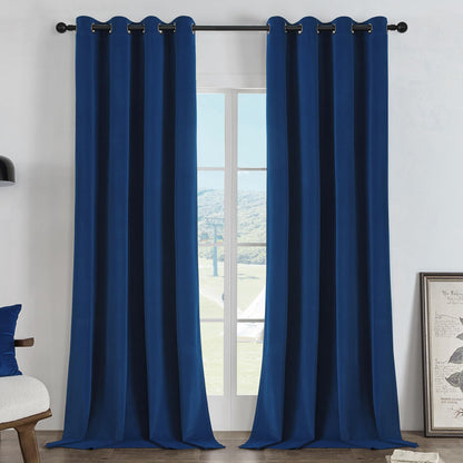 Joydeco Velvet Blackout Curtains 84 Inch Length 2 Panels, Black Out Curtains for Bedroom Living Room, Thermal Insulated Luxury Heavy Duty Drapes, Heat & Light Blocking, Back Tab&Rod Pocket,52"W x 84"L