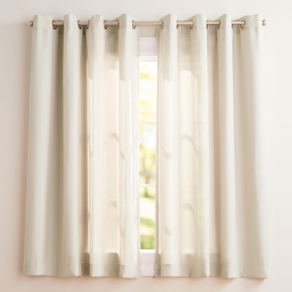 Exclusive Home Loha Linen Grommet Top Curtain Panel Pair, 84"x54", Winter White