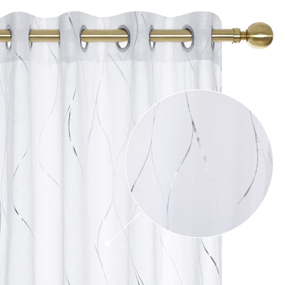 Deconovo Light Filtering Sheer Curtains 72 Inches Long for Living Room