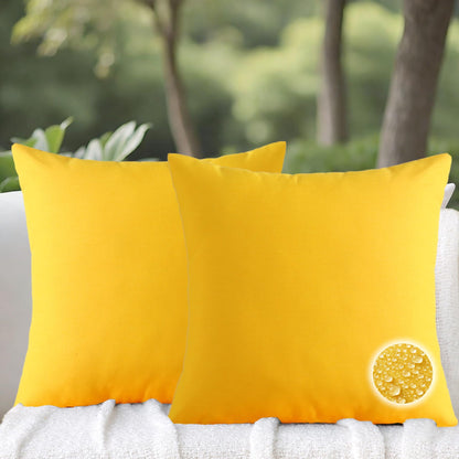 Outdoor Throw Pillows with Inserts, Waterproof Pillows for Outdoor Seating, Square Decorative Garden Cushion for Patio Furniture, Bed, Couch, Sofa(Black, 18" x 18" (Pack of 2))