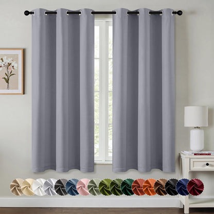MIULEE Blackout Curtains for Bedroom 2 Panels 40 x 84 Inch Long Black