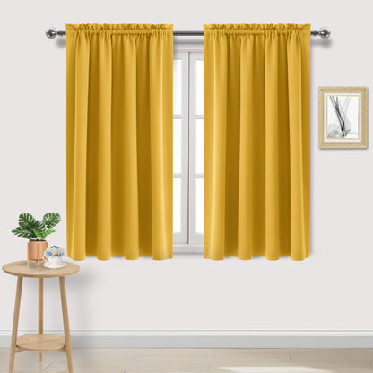 DWCN Blackout Curtains for Bedroom Living Room 42 x 63 Inch Long Black