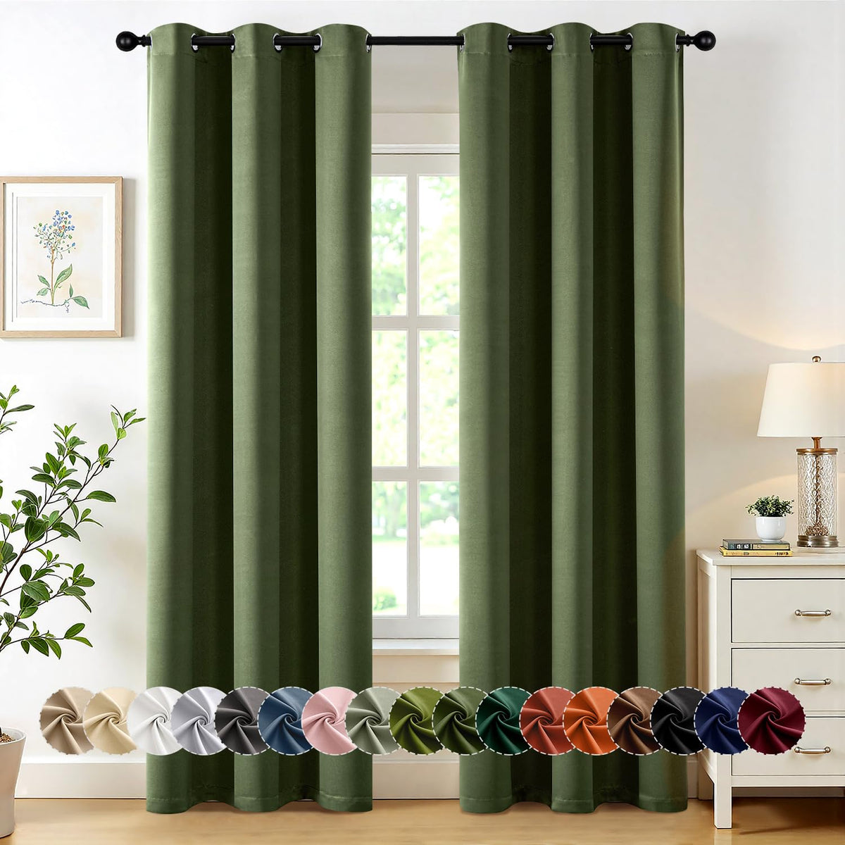 MIULEE Blackout Curtains for Bedroom 2 Panels 40 x 63 Inch Long Pink