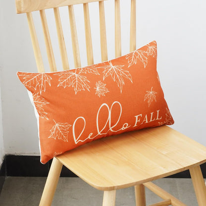 ONWAY Fall Throw Pillow Covers 12x20 Set of 2 Hello Fall Pumpkin Orange