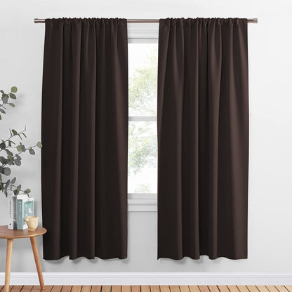 PONY DANCE Black Out Curtains 72 inch Long, Black, 2 Panels