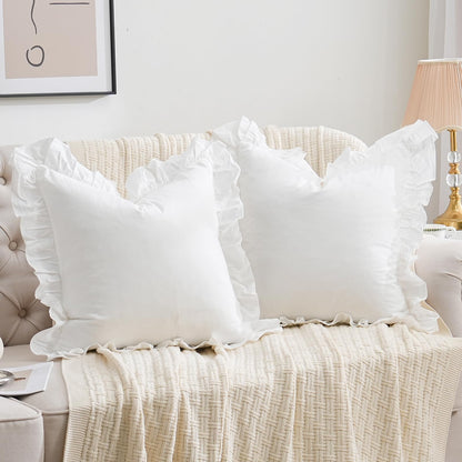 14x36 inches Sage Green Plaid Ruffle Lumbar Pillow Sham 1 Piece