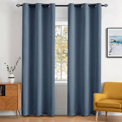 MIULEE Light Pink Blackout Bedroom Curtains Drapes 84 Inch Long 52"x84"