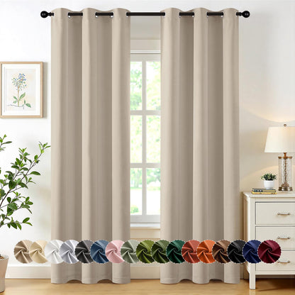 MIULEE Blackout Curtains for Bedroom 2 Panels 40 x 63 Inch Long Black