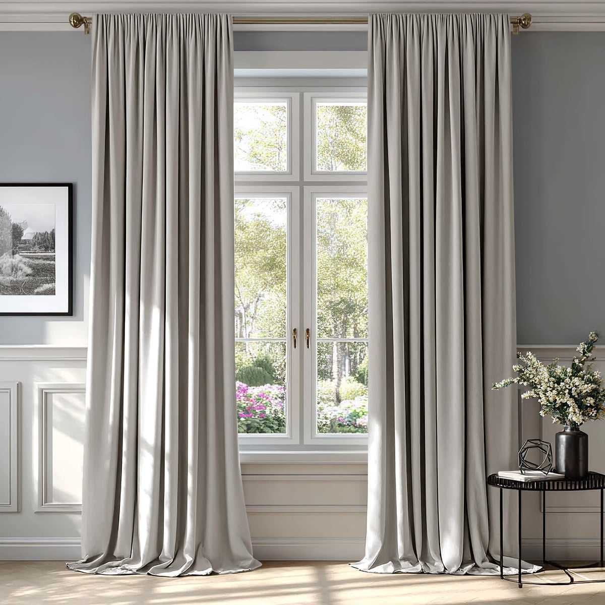 MIULEE Dusty Rose Pink Velvet Room Darkening Curtains for Bedroom W52 x L84