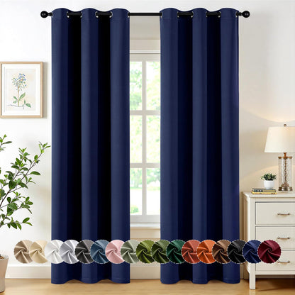 MIULEE Blackout Curtains for Bedroom 2 Panels 40 x 84 Inch Long Black