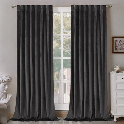 BGment Olive Green Velvet Blackout Curtains 52 x 84 Inch Length, 2 Panels