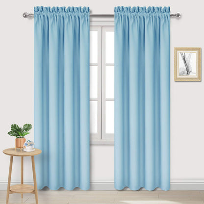 DWCN Blackout Curtains for Bedroom Living Room 42 x 63 Inch Long Black