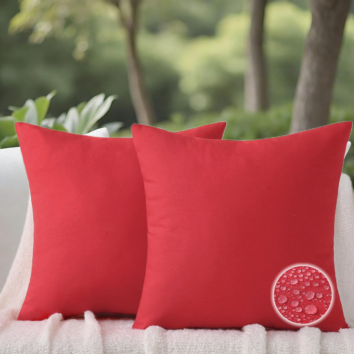 Outdoor Throw Pillows with Inserts, Waterproof Pillows for Outdoor Seating, Square Decorative Garden Cushion for Patio Furniture, Bed, Couch, Sofa(Black, 18" x 18" (Pack of 2))