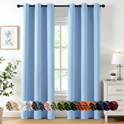 MIULEE Blackout Curtains for Bedroom 2 Panels 40 x 63 Inch Long Black