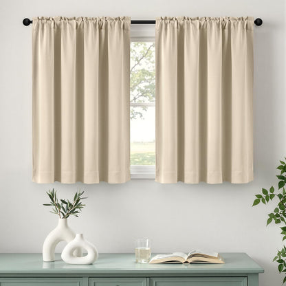 MIULEE Stone Blue Blackout Curtains for Bedroom Living Room 40"x63" 2 Panel