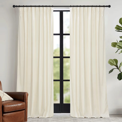 RYB HOME Sage Green Velvet Curtains 84 inches for Bedroom Living Room