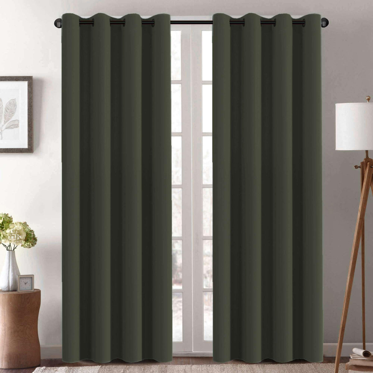 H.VERSAILTEX Blackout Curtains for Bedroom Thermal Insulated Room Darkening Living Room Curtains 63 Inch Long Grommet Privacy Protection Window Curtain Panels/Drapes for Nursery,2 Panels,Ivory/Cream