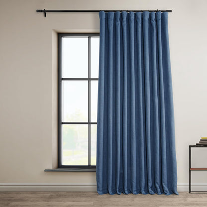 Faux Linen Curtains for Living Room (1 Panel) - 50W X 108L, Birch Taupe