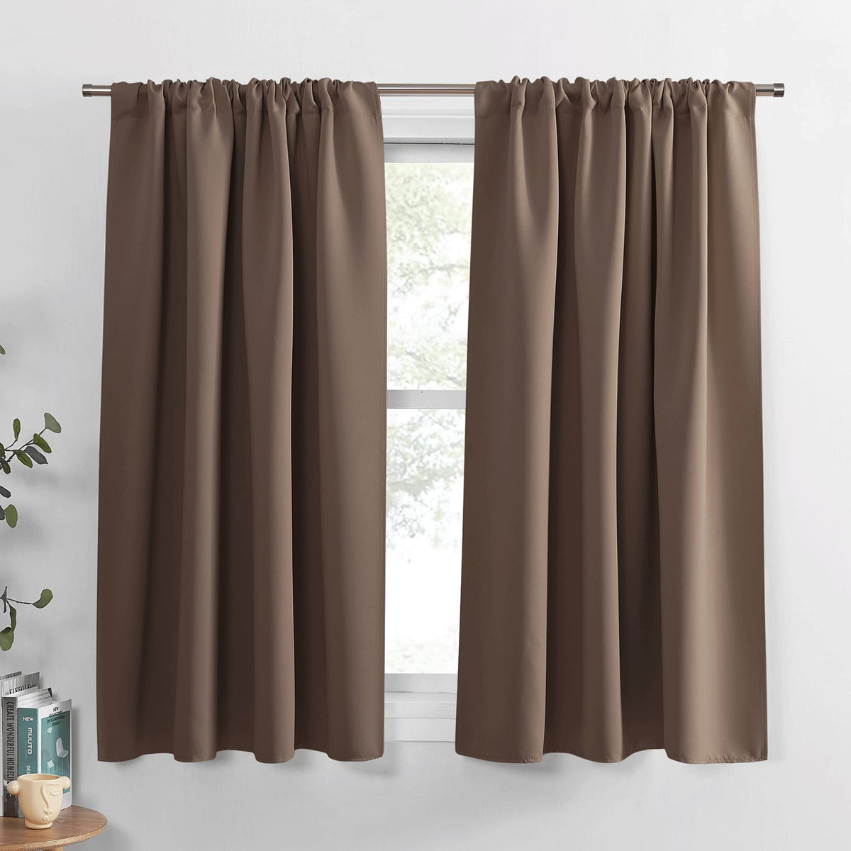 PONY DANCE Black Out Curtains 72 inch Long, Black, 2 Panels