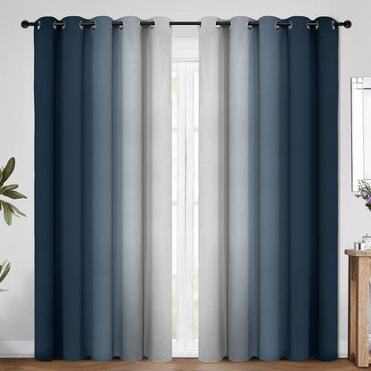 COSVIYA Grommet Room Darkening Ombre Purple Curtains W52xL63 inch