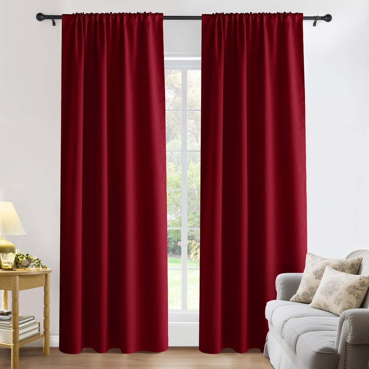 PONY DANCE Black Out Curtains 72 inch Long, Black, 2 Panels