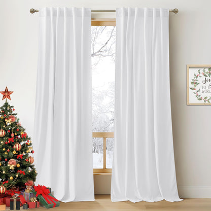 RYB HOME Blue Velvet Blackout Curtains for 84 inches Bedroom Living Room