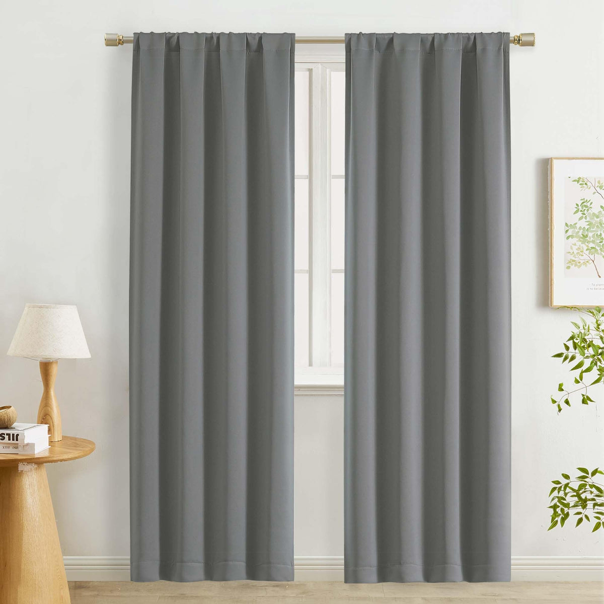 Lecloud Sage Green Room Darkening Curtains 54 Inch Length 2 Panels, Window Curtains for Bedroom, Energy Thermal Insulating Rod Pocket Curtain Drapes for Small Window, 40" W x 54" L