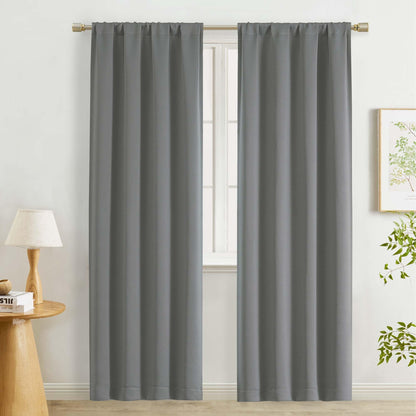 Lecloud Sage Green Room Darkening Curtains 54 Inch Length 2 Panels, Window Curtains for Bedroom, Energy Thermal Insulating Rod Pocket Curtain Drapes for Small Window, 40" W x 54" L