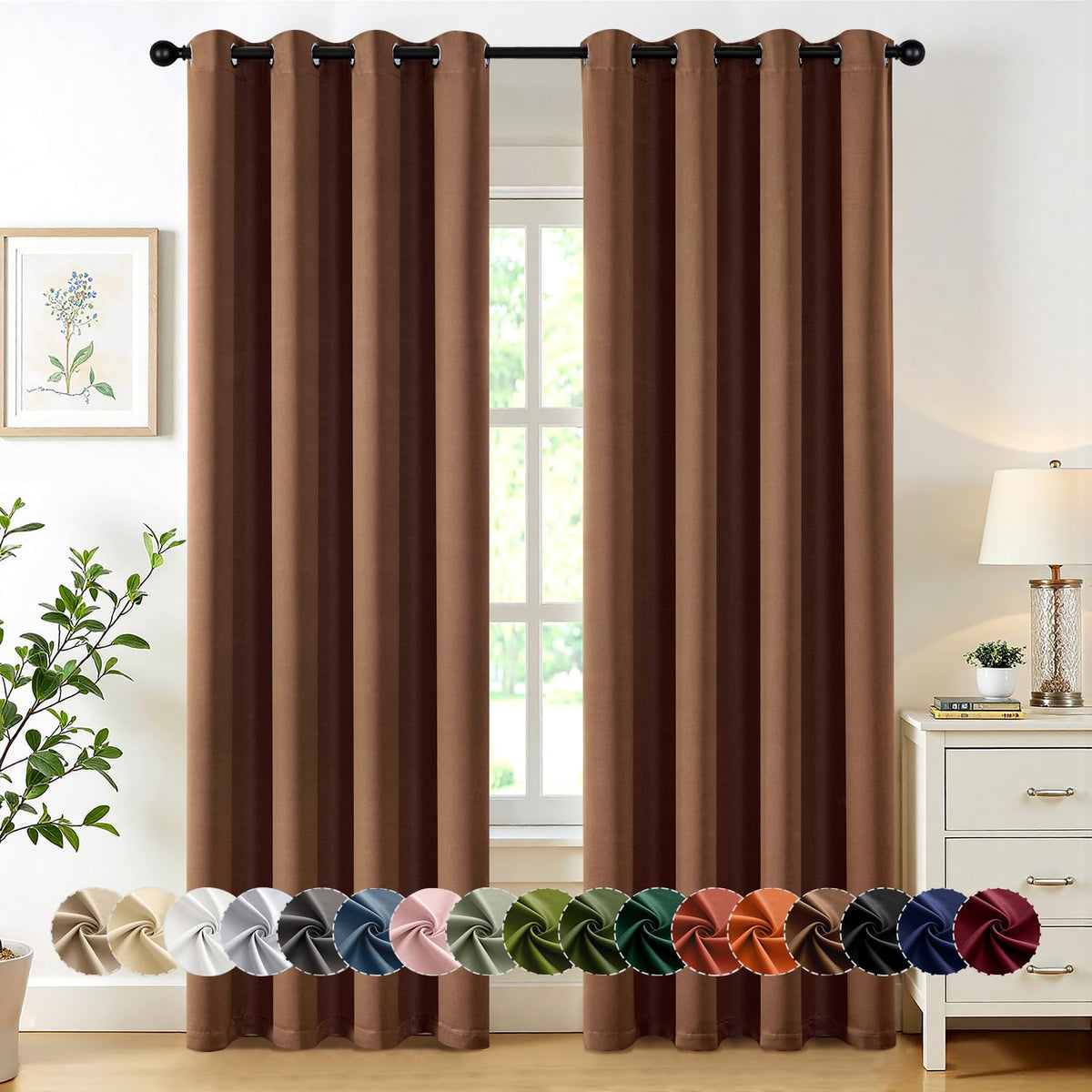MIULEE Blackout Curtains for Bedroom 2 Panels 40 x 84 Inch Long Black