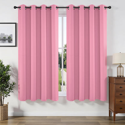 Joydeco Blackout Curtains for Bedroom 84 Inch - Black Out Curtains with Grommets Thermal Insulated Room Darkening Light Blocking, Noise Reducing & Wrinkle-Free Drapes for Living Room Windows, 2 Panels