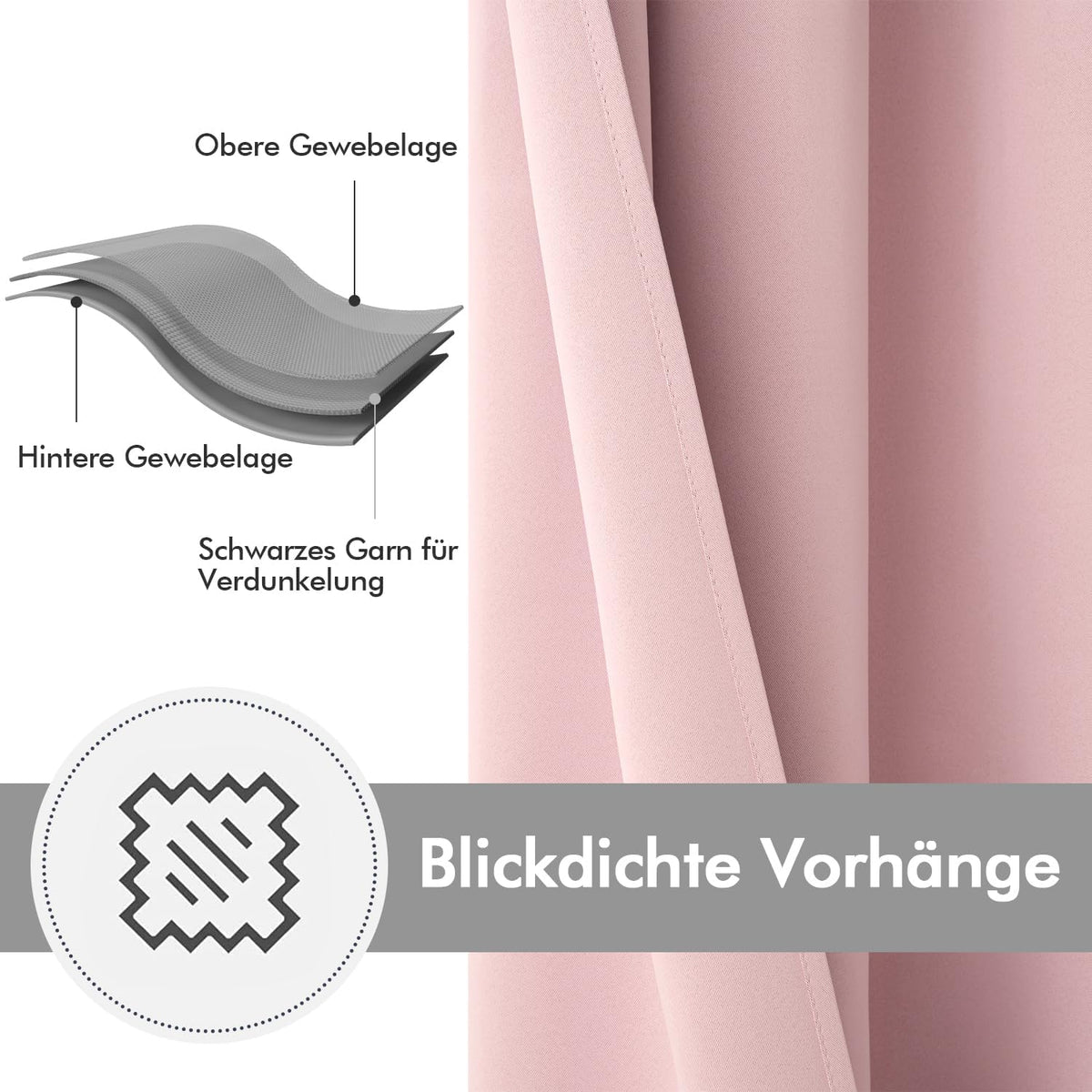 MIULEE Light Pink Blackout Bedroom Curtains Drapes 84 Inch Long 52"x84"