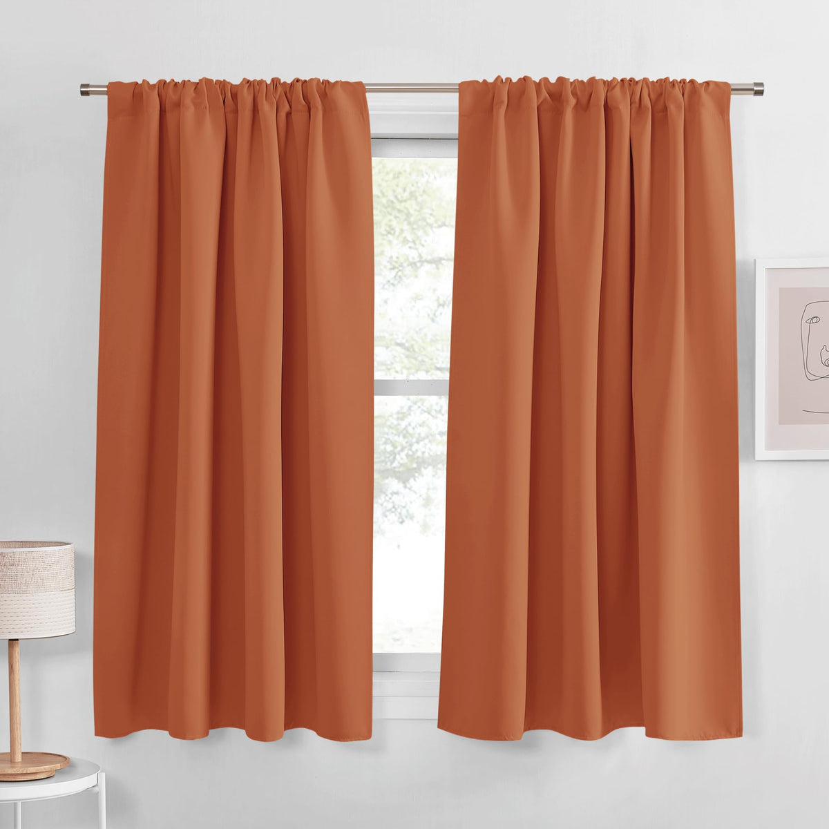 PONY DANCE Black Out Curtains 72 inch Long, Black, 2 Panels