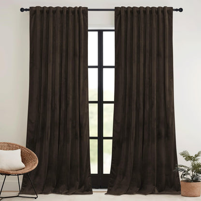 RYB HOME Sage Green Velvet Curtains 84 inches for Bedroom Living Room