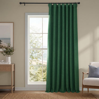 Faux Linen Curtains for Living Room (1 Panel) - 50W X 108L, Birch Taupe