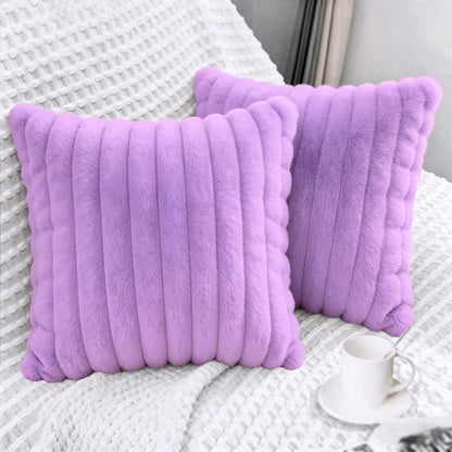 2 Pack 18x18 Pillow Cover Velvet Pillow Covers, Faux Fur Square Throw Pillow Covers for Living Room Decorations Throw Pillow Case, Throw Pillow Cover Cushion Cover for Home Sofa Bedroom Car, Pink