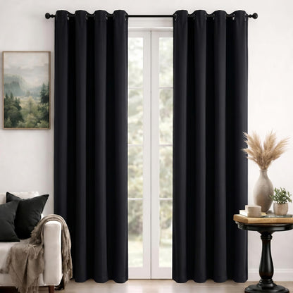 Simplebrand Sage Green Blackout Curtains 84 Inch Length 2 Panels Set for Bedroom/Living Room, Solid Room Darkening Thermal Insulated Grommet Energy Saving Window Treatment Drapes, Each 52" Wide