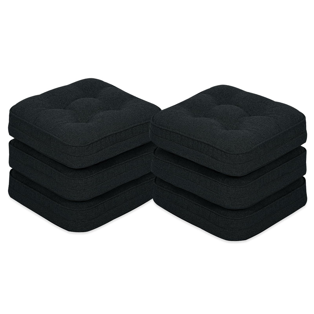 GOFORIT Chair Cushions,Tufted Shredded Memory Foam Chair Pads, Non-Slip Seat Cushions with Removable Cover, 16'' x 16'', Beige