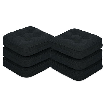 GOFORIT Chair Cushions,Tufted Shredded Memory Foam Chair Pads, Non-Slip Seat Cushions with Removable Cover, 16'' x 16'', Beige