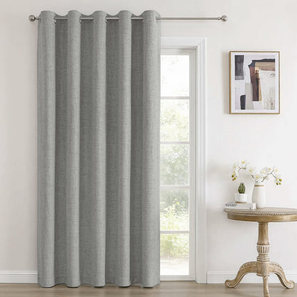 Joydeco 100% Blackout Curtains 63 Inch Length 2 Panels, Greyish White