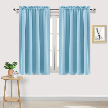 DWCN Blackout Curtains for Bedroom Living Room 42 x 63 Inch Long Black