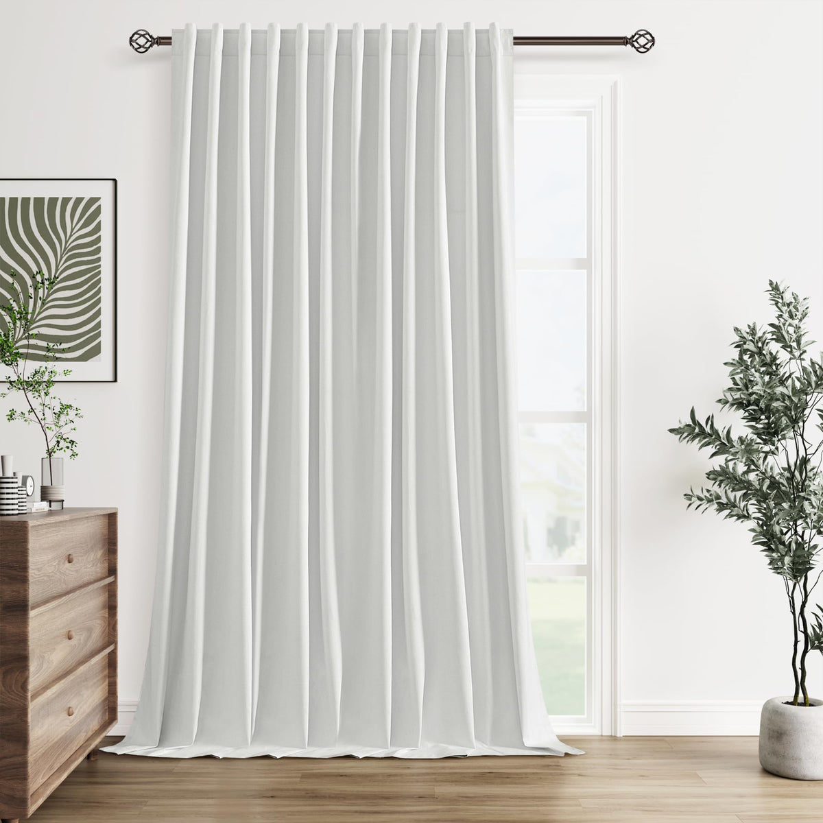 Guken Cream Linen Blackout Curtains 84 Inch Length 2 Panels Set for Living Room Bedroom Back Tab Thermal Insulated 100% Black Out Drapes Room Darkening Window Curtain Ivory Natural Beige
