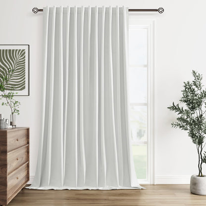 Guken Cream Linen Blackout Curtains 84 Inch Length 2 Panels Set for Living Room Bedroom Back Tab Thermal Insulated 100% Black Out Drapes Room Darkening Window Curtain Ivory Natural Beige