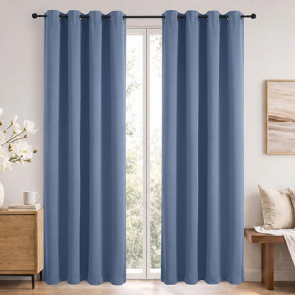 Simplebrand Sage Green Blackout Curtains 84 Inch Length 2 Panels Set for Bedroom/Living Room, Solid Room Darkening Thermal Insulated Grommet Energy Saving Window Treatment Drapes, Each 52" Wide