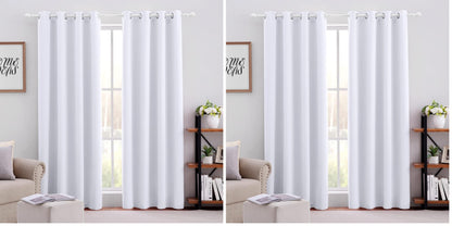 HOMEIDEAS Blackout Curtains for Bedroom 52 X 84 Inch Long 2 Panels Set Light Grey/Gray Room Darkening Curtains/Drapes, Soundproof Thermal Grommet Window Curtains for Living Room