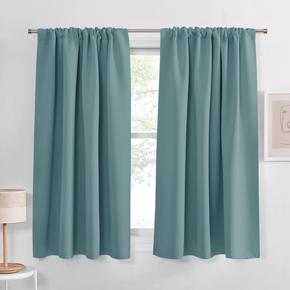 PONY DANCE Black Out Curtains 72 inch Long, Black, 2 Panels