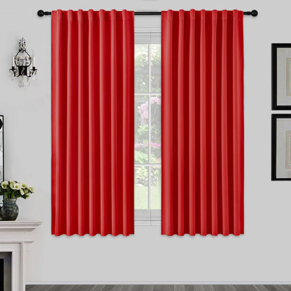 Joydeco Blackout Curtains for Bedroom, Black out curtains 96 inch long 2 Panels, Long Black Drapes with Rod Pocket Back Tab, Room Darkening Noise Reducing & Wrinkle-Free Drapes for Living Room Windows