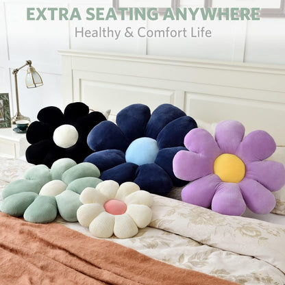 Sioloc Flower Pillow Shaped Throw Pillow Butt Cushion Flower Floor Pillow,Seating Cushion,Cute Room Decor & Plush Pillow for Bedroom Sofa Chair(Green,15.7'')