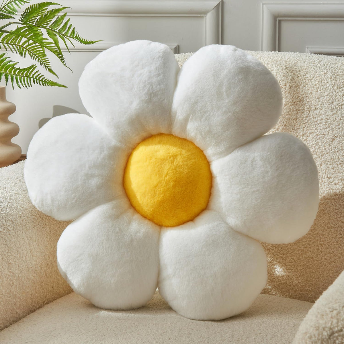 Flower Pillow,15.7In Cute Daisy Pillow Pink Throw Pillows
