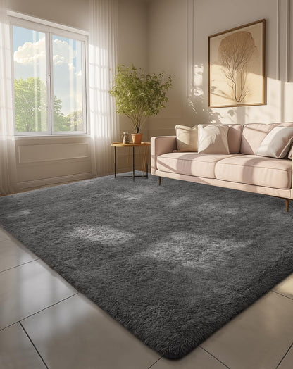 Ophanie Small Rug Upgrade Non Slip Throw Bedside Area Rugs, Fluffy Soft Grey Mini Bedroom Carpet, Affordable Door Entryway Indoor Inside Front Entrance Dog 2x3 Mat, Home Decor Aesthetic, Nursery