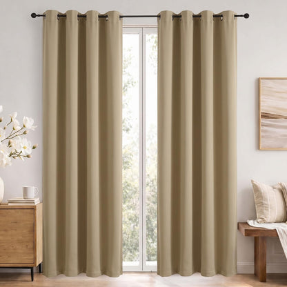 Simplebrand Sage Green Blackout Curtains 84 Inch Length 2 Panels Set for Bedroom/Living Room, Solid Room Darkening Thermal Insulated Grommet Energy Saving Window Treatment Drapes, Each 52" Wide